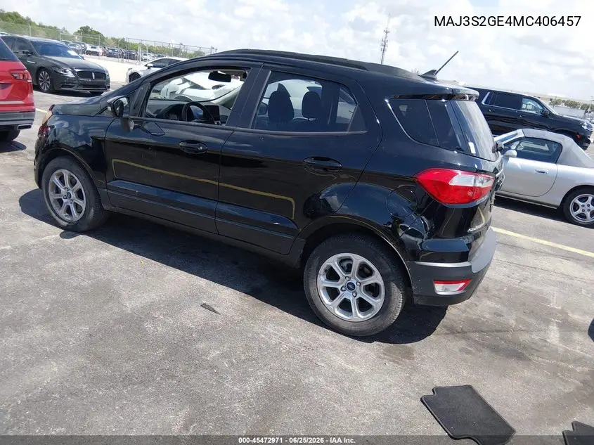 2021 Ford Ecosport Se VIN: MAJ3S2GE4MC406457 Lot: 45472971