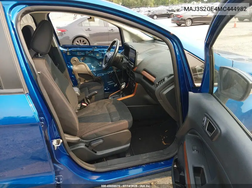 2021 Ford Ecosport Se VIN: MAJ3S2GE4MC444982 Lot: 45556570