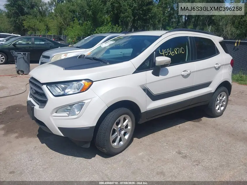 2021 Ford Ecosport Se VIN: MAJ6S3GLXMC396258 Lot: 45568710