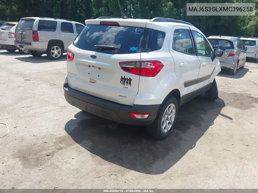 2021 Ford Ecosport Se VIN: MAJ6S3GLXMC396258 Lot: 45568710
