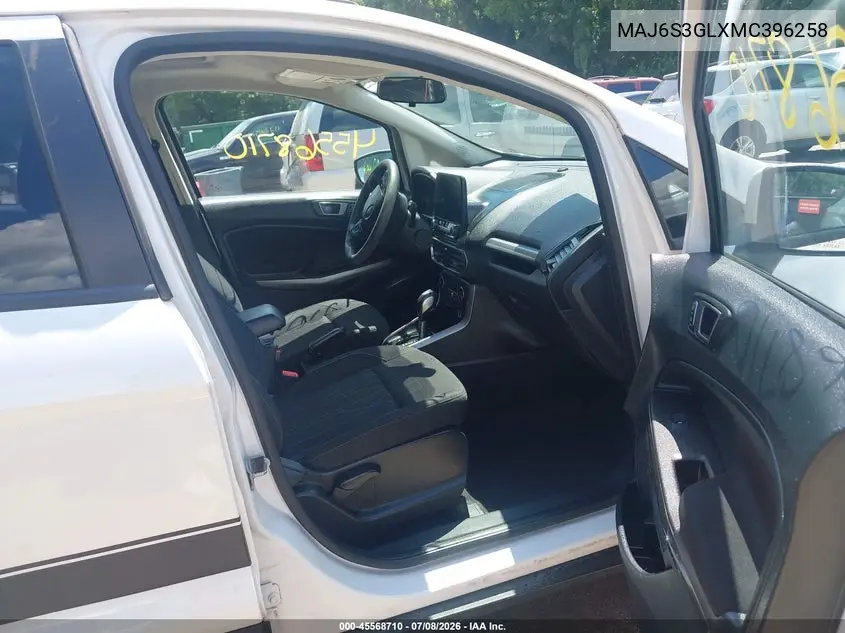 2021 Ford Ecosport Se VIN: MAJ6S3GLXMC396258 Lot: 45568710