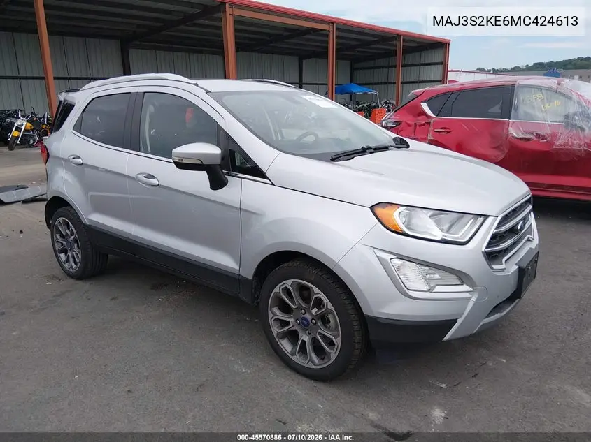 2021 Ford Ecosport Titanium VIN: MAJ3S2KE6MC424613 Lot: 45570886