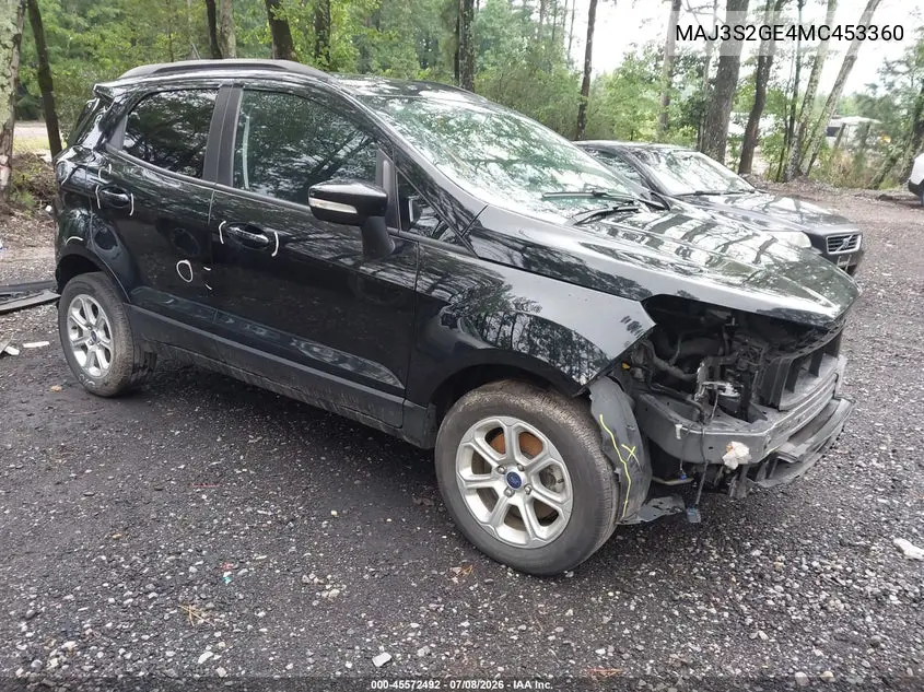 2021 Ford Ecosport Se VIN: MAJ3S2GE4MC453360 Lot: 45572492