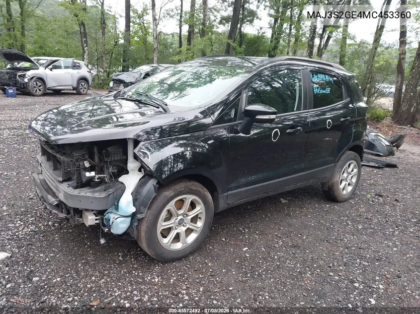 2021 Ford Ecosport Se VIN: MAJ3S2GE4MC453360 Lot: 45572492