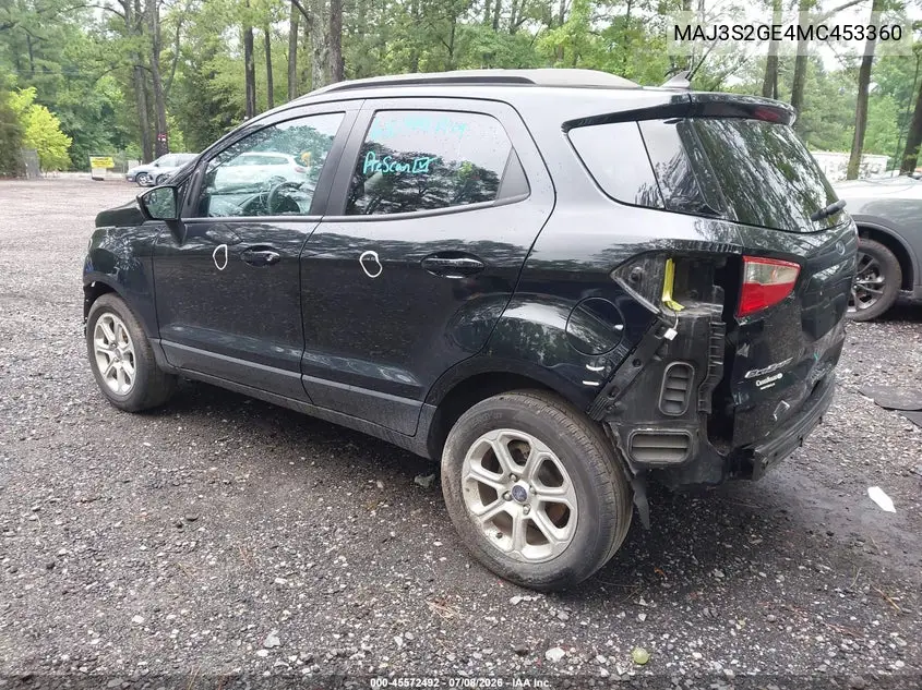 2021 Ford Ecosport Se VIN: MAJ3S2GE4MC453360 Lot: 45572492