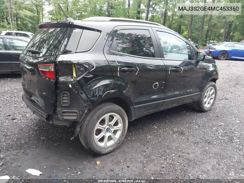 2021 Ford Ecosport Se VIN: MAJ3S2GE4MC453360 Lot: 45572492