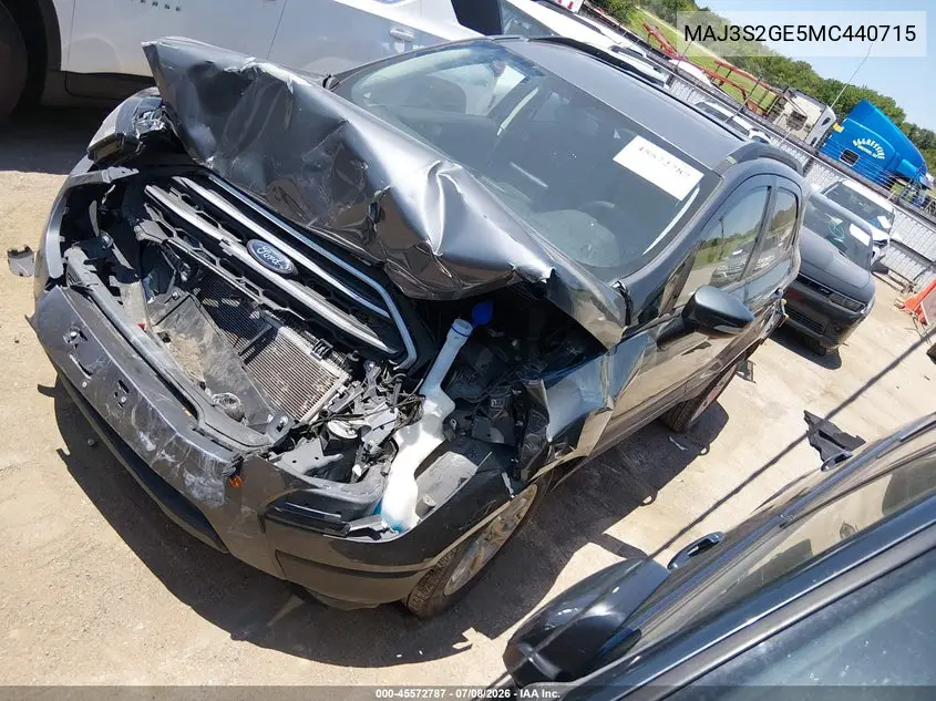 2021 Ford Ecosport Se VIN: MAJ3S2GE5MC440715 Lot: 45572787