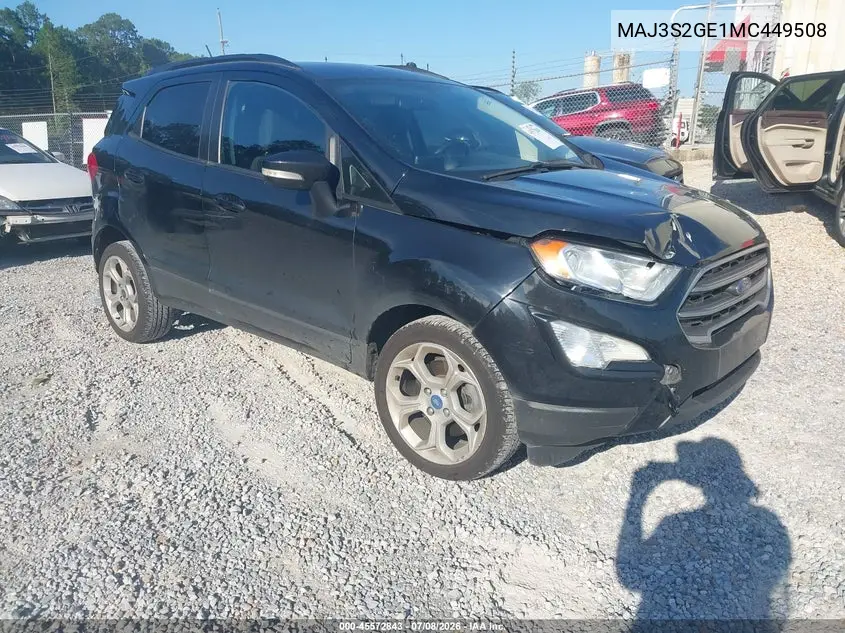 2021 Ford Ecosport Se VIN: MAJ3S2GE1MC449508 Lot: 45572843