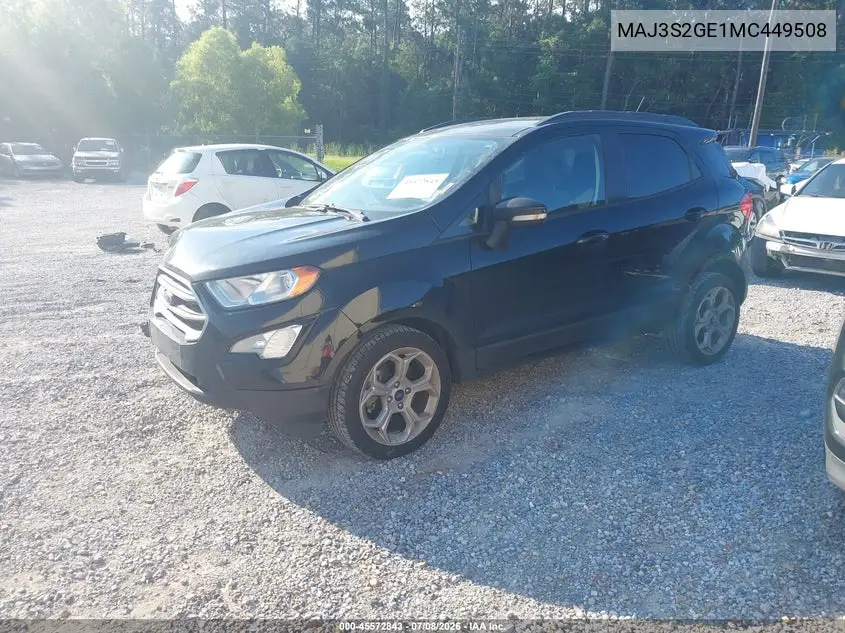 2021 Ford Ecosport Se VIN: MAJ3S2GE1MC449508 Lot: 45572843