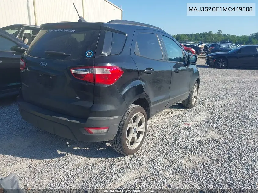 2021 Ford Ecosport Se VIN: MAJ3S2GE1MC449508 Lot: 45572843