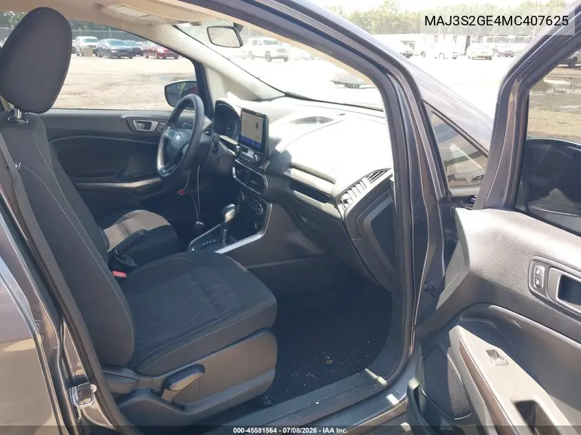 2021 Ford Ecosport Se VIN: MAJ3S2GE4MC407625 Lot: 45581564