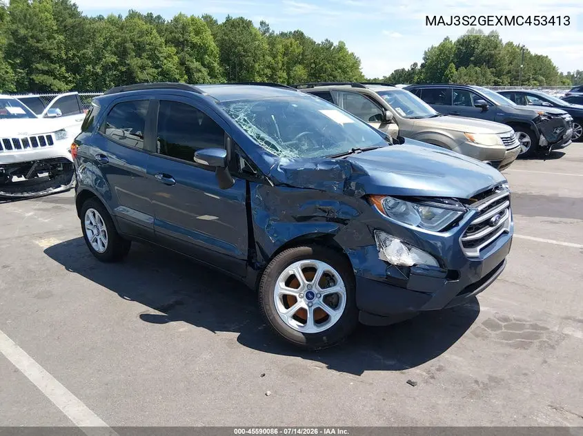 2021 Ford Ecosport Se VIN: MAJ3S2GEXMC453413 Lot: 45590086