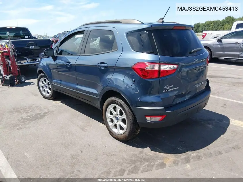 2021 Ford Ecosport Se VIN: MAJ3S2GEXMC453413 Lot: 45590086