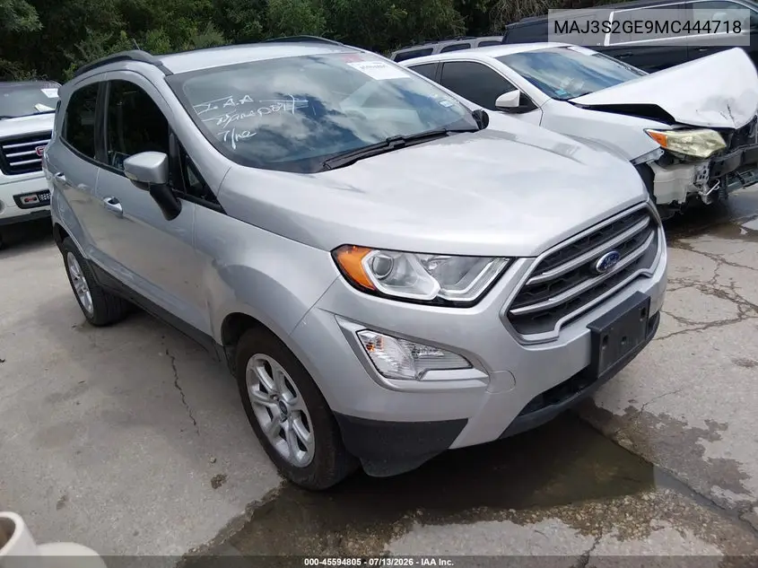 2021 Ford Ecosport Se VIN: MAJ3S2GE9MC444718 Lot: 45594805