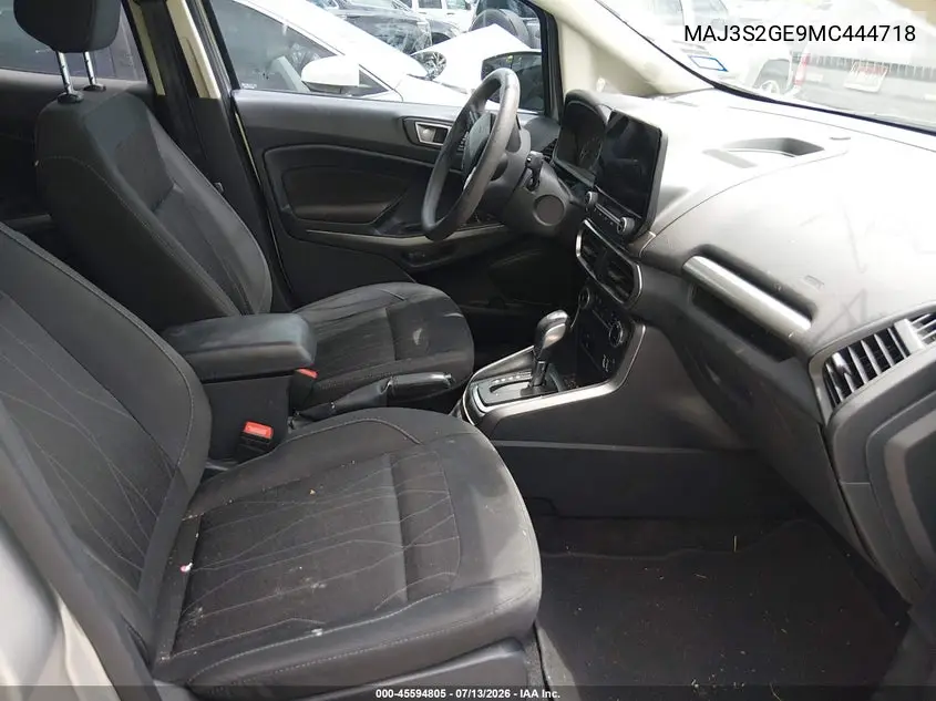 2021 Ford Ecosport Se VIN: MAJ3S2GE9MC444718 Lot: 45594805