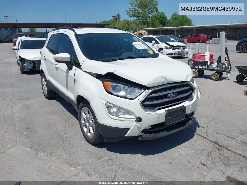 2021 Ford Ecosport Se VIN: MAJ3S2GE9MC439972 Lot: 45595246