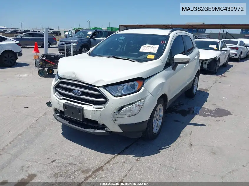 2021 Ford Ecosport Se VIN: MAJ3S2GE9MC439972 Lot: 45595246