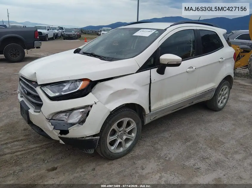 2021 Ford Ecosport Se VIN: MAJ6S3GL5MC427156 Lot: 45611489