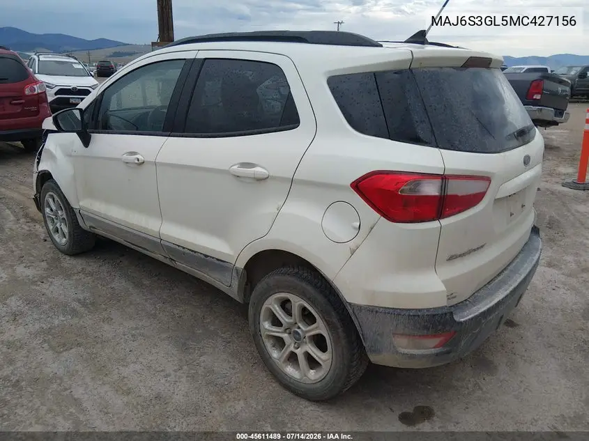 2021 Ford Ecosport Se VIN: MAJ6S3GL5MC427156 Lot: 45611489