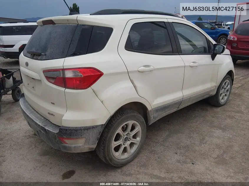 2021 Ford Ecosport Se VIN: MAJ6S3GL5MC427156 Lot: 45611489