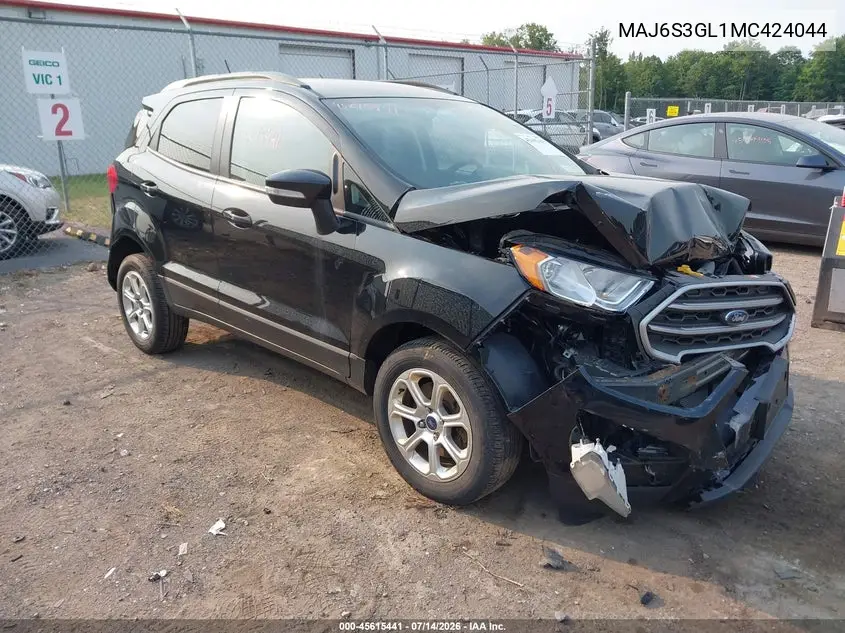 2021 Ford Ecosport Se VIN: MAJ6S3GL1MC424044 Lot: 45615441