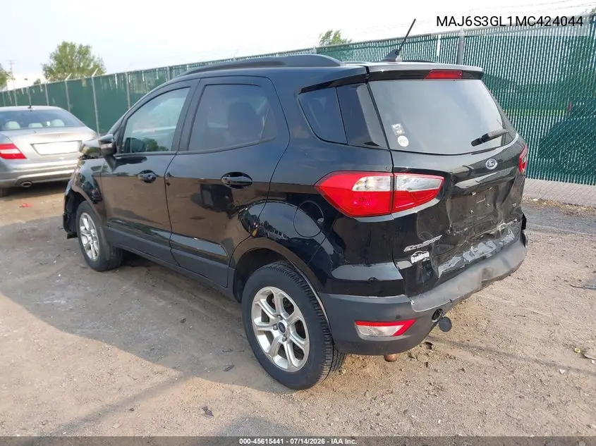 2021 Ford Ecosport Se VIN: MAJ6S3GL1MC424044 Lot: 45615441