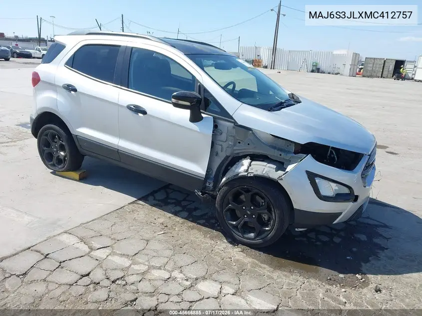 2021 Ford Ecosport Ses VIN: MAJ6S3JLXMC412757 Lot: 45666885