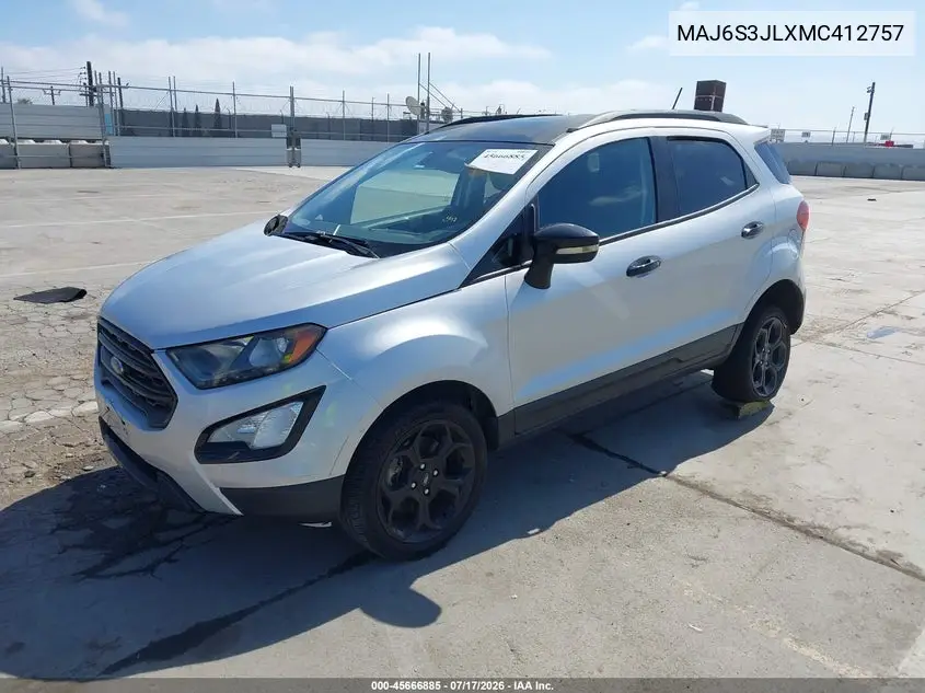 2021 Ford Ecosport Ses VIN: MAJ6S3JLXMC412757 Lot: 45666885