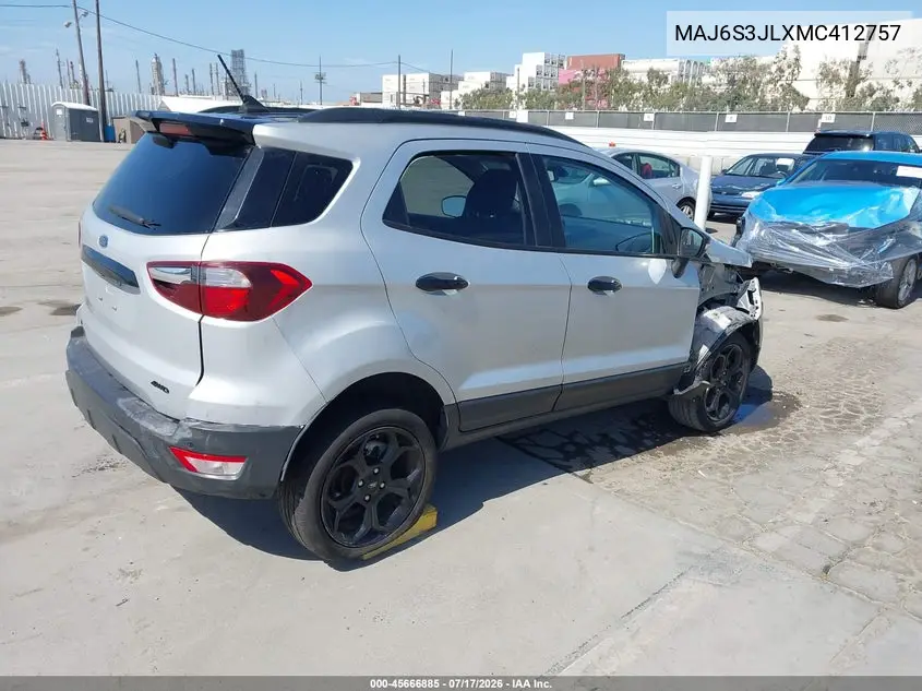 2021 Ford Ecosport Ses VIN: MAJ6S3JLXMC412757 Lot: 45666885