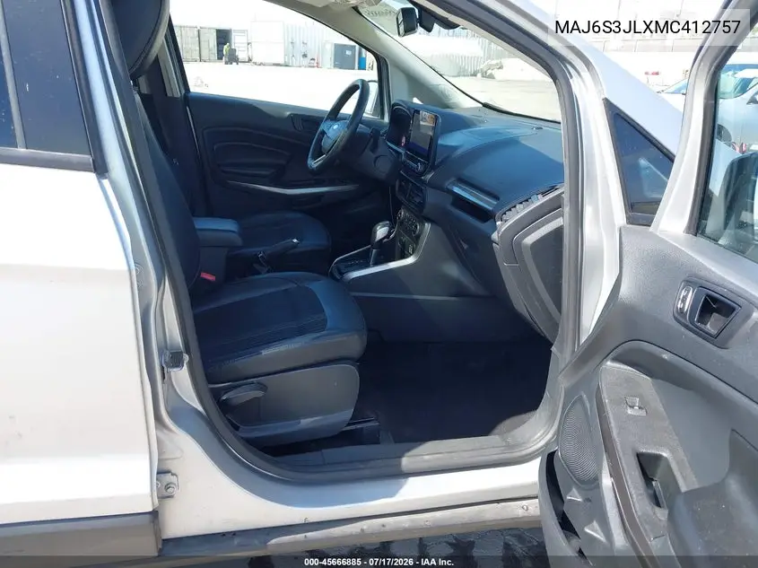 2021 Ford Ecosport Ses VIN: MAJ6S3JLXMC412757 Lot: 45666885