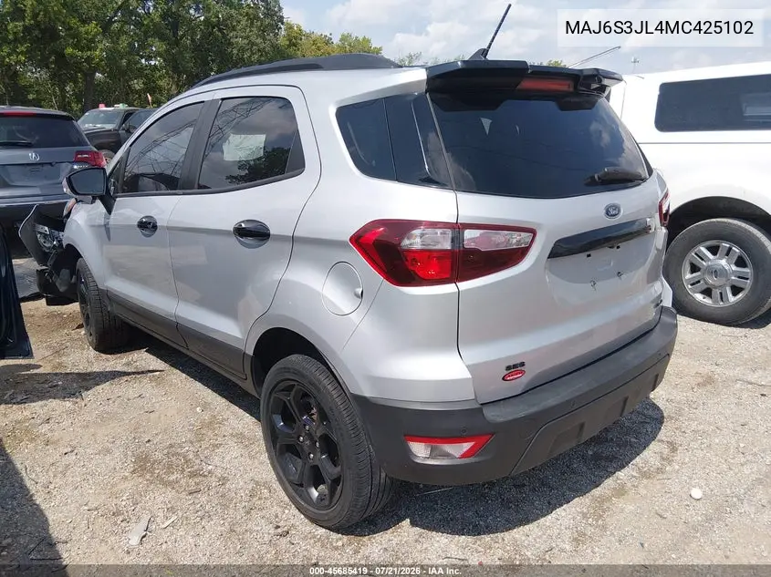 2021 Ford Ecosport Ses VIN: MAJ6S3JL4MC425102 Lot: 45685419