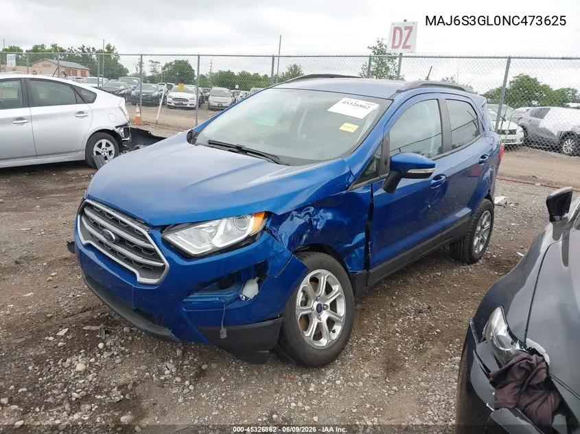 2022 Ford Ecosport Se VIN: MAJ6S3GL0NC473625 Lot: 45326862