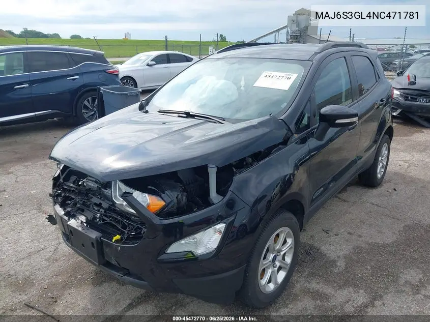 2022 Ford Ecosport Se VIN: MAJ6S3GL4NC471781 Lot: 45472770