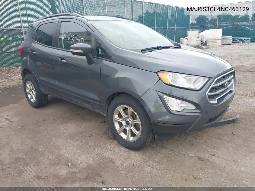 2022 Ford Ecosport Se VIN: MAJ6S3GL4NC463129 Lot: 45494440