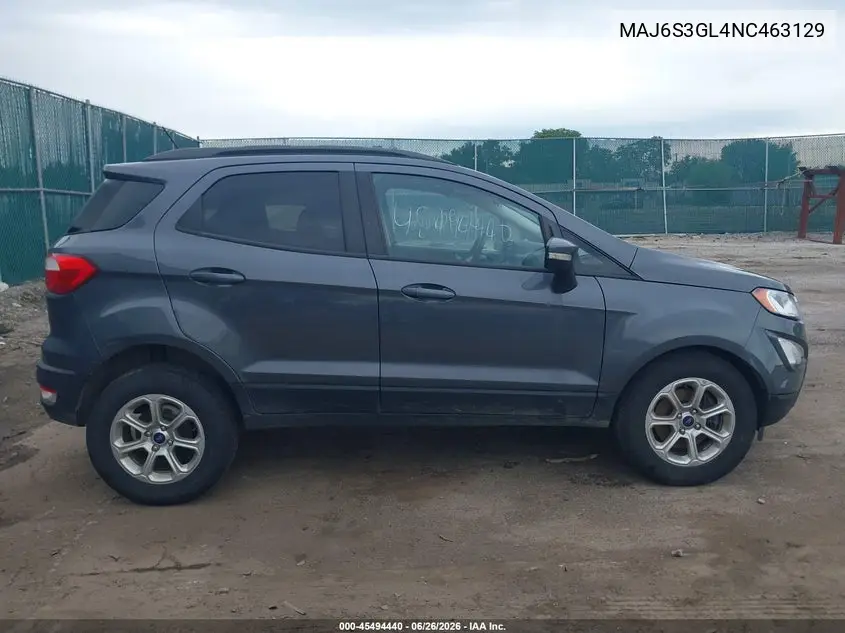 2022 Ford Ecosport Se VIN: MAJ6S3GL4NC463129 Lot: 45494440