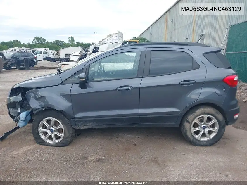 2022 Ford Ecosport Se VIN: MAJ6S3GL4NC463129 Lot: 45494440