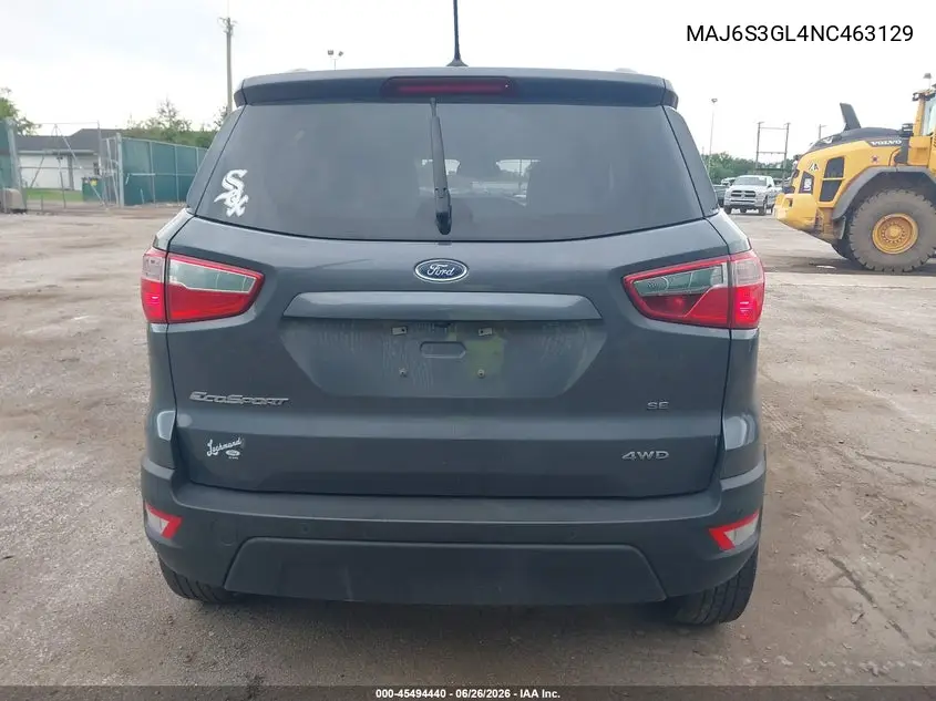 2022 Ford Ecosport Se VIN: MAJ6S3GL4NC463129 Lot: 45494440