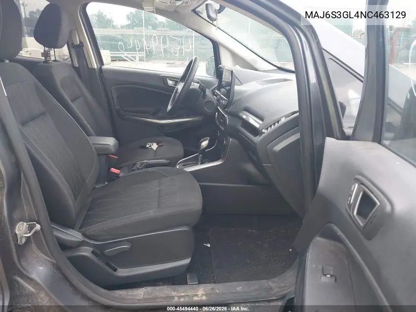 2022 Ford Ecosport Se VIN: MAJ6S3GL4NC463129 Lot: 45494440