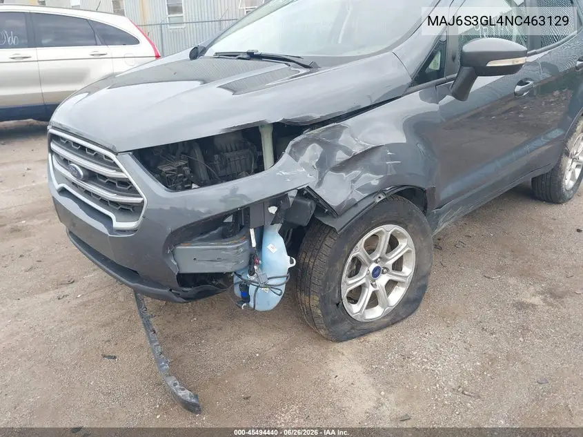 2022 Ford Ecosport Se VIN: MAJ6S3GL4NC463129 Lot: 45494440