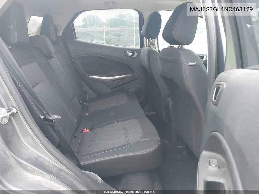 2022 Ford Ecosport Se VIN: MAJ6S3GL4NC463129 Lot: 45494440