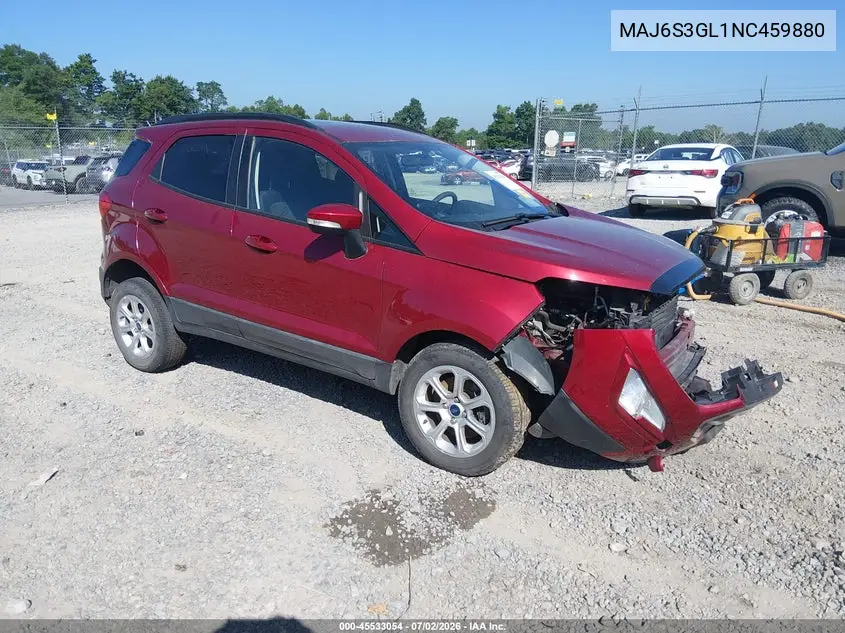 2022 Ford Ecosport Se VIN: MAJ6S3GL1NC459880 Lot: 45533054