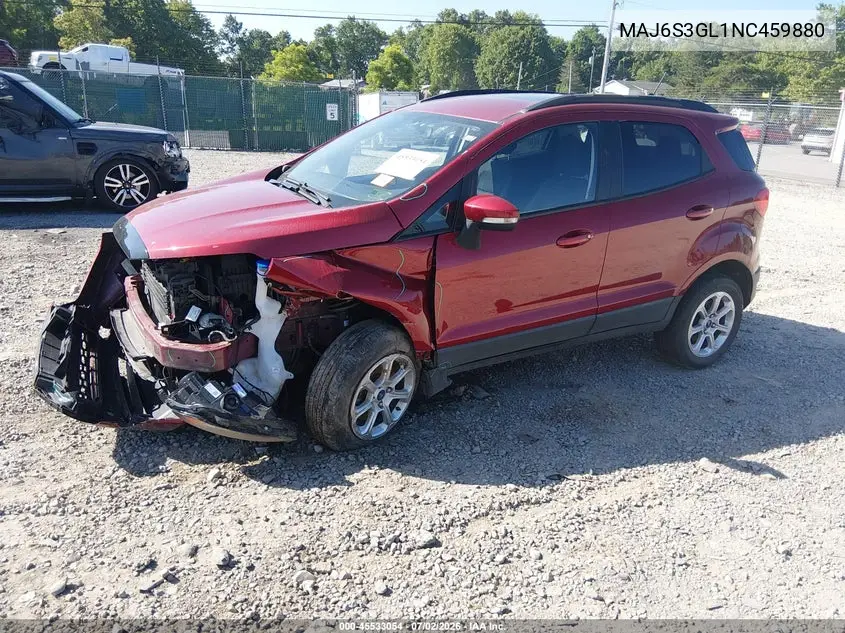 2022 Ford Ecosport Se VIN: MAJ6S3GL1NC459880 Lot: 45533054