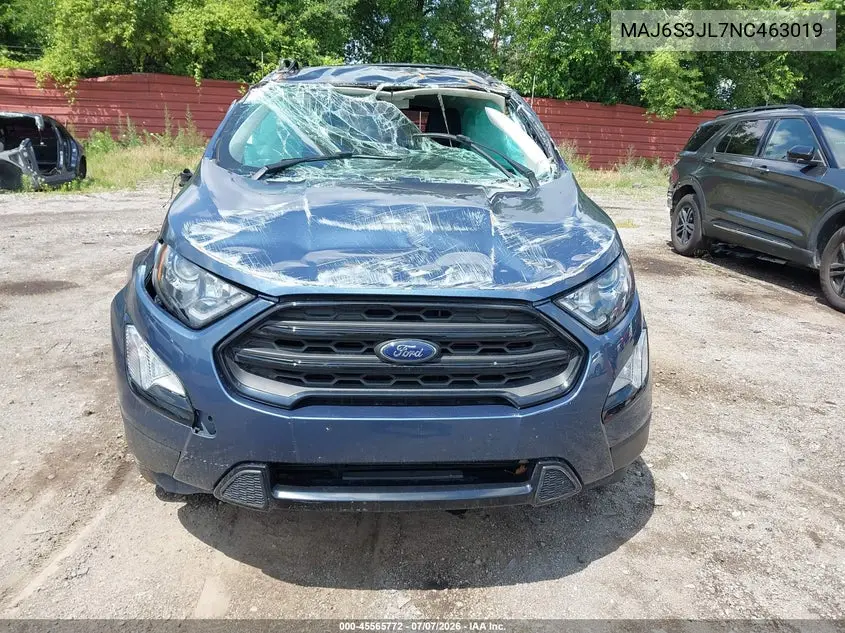 2022 Ford Ecosport Ses VIN: MAJ6S3JL7NC463019 Lot: 45565772