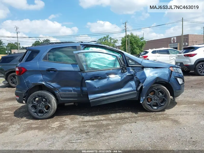 2022 Ford Ecosport Ses VIN: MAJ6S3JL7NC463019 Lot: 45565772