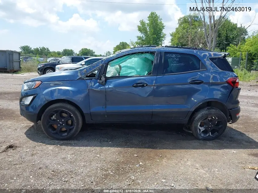 2022 Ford Ecosport Ses VIN: MAJ6S3JL7NC463019 Lot: 45565772