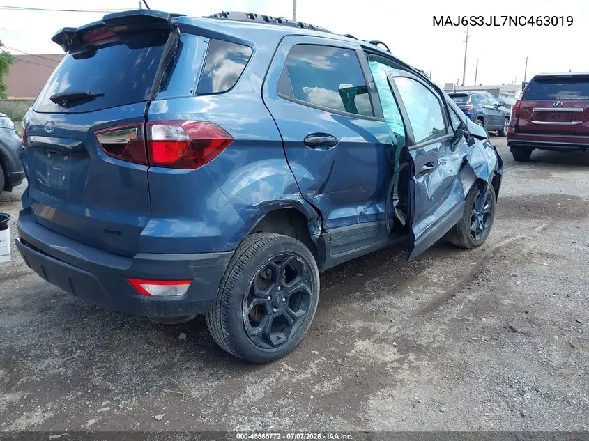 2022 Ford Ecosport Ses VIN: MAJ6S3JL7NC463019 Lot: 45565772