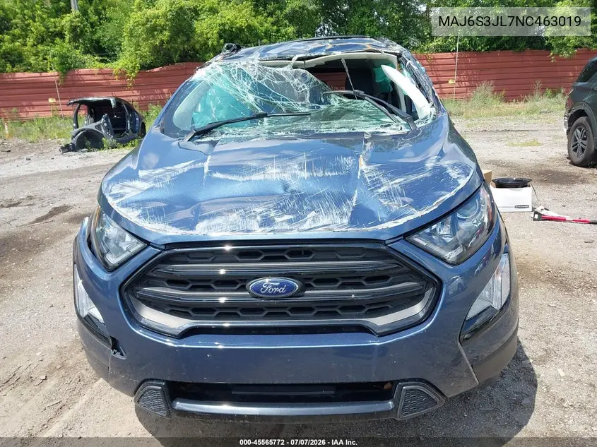 2022 Ford Ecosport Ses VIN: MAJ6S3JL7NC463019 Lot: 45565772