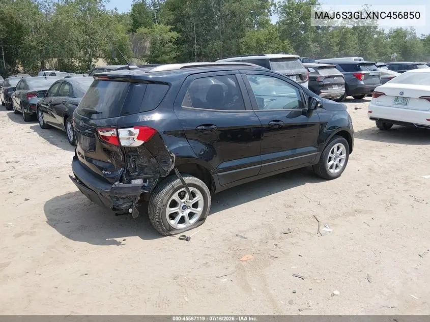2022 Ford Ecosport Se VIN: MAJ6S3GLXNC456850 Lot: 45567119