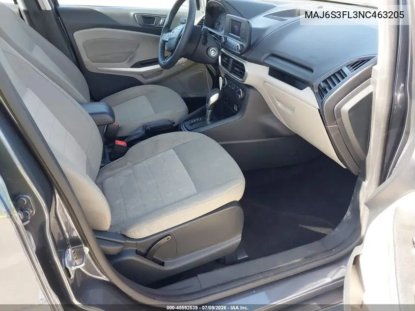 2022 Ford Ecosport S VIN: MAJ6S3FL3NC463205 Lot: 45592539