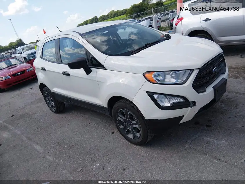 2022 Ford Ecosport S VIN: MAJ6S3FLXNC464738 Lot: 45631750